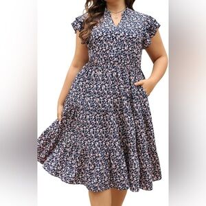 Floral Navy Dress